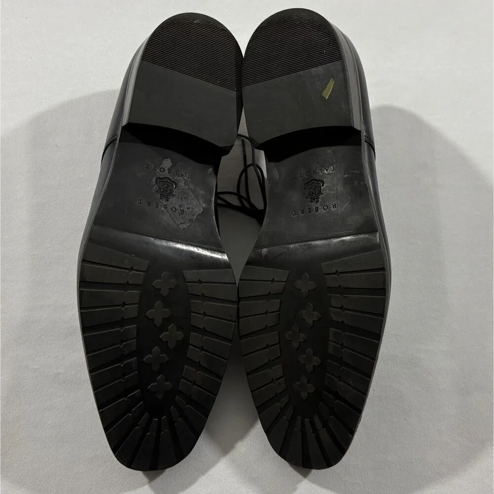 Robert Talbott Shoes Mens 12 Forenza Black Leather Upper Lace Derby Calf Smooth